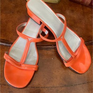 Almost New Súper Cute, Sexy Strappy Orange Sandals 8